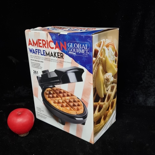 261 - A brand new electric American Waffle Maker from Global Gourmet. 700W with Stainless Steel Mould and ... 