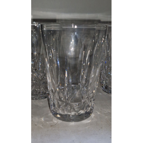 675 - Set of five vintage Waterford  crystal tumblers with elegant faceted design.