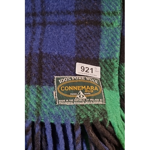 921 - The lot includes a heavy vintage Connemara pure wool rug made in Ireland by Providence Woollen Mills... 