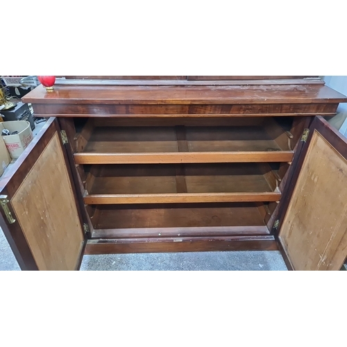 1311 - Star Lot : A fabulous early 19th-century very large mahogany bookcase cabinet with glazed upper door... 