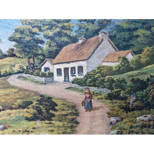 1330 - Star Lot: A wonderful 19th century original oil on canvas painting. Features a Scottish landscape wi... 