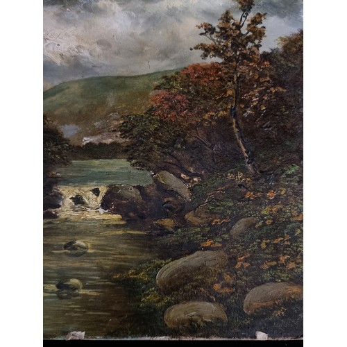 106 - Star Lot: Tom Scott R.S.A. (Scottish b. 1854 - d. 1927). Two fabulous original oil on board landscap... 