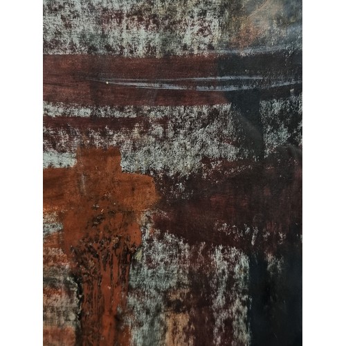 937 - Star Lot: A large abstract mixed media painting after 'Basil Blackshaw (Irish, 1932–2016)' mixed med... 