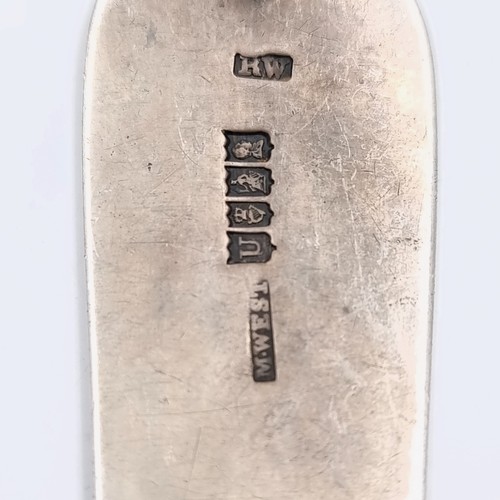 523 - An Irish silver large serving spoon hallmarked Dublin. Maker - M. West. Length - 21 cms. Weight - 52... 