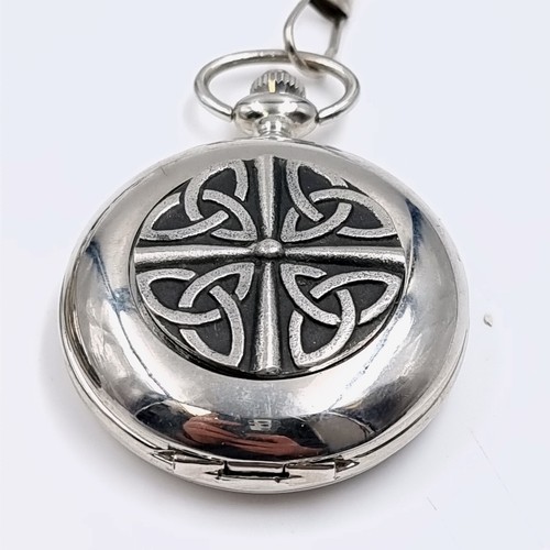 587 - A collection of assorted pocket watches including Mulling pewter, each with suspension chain. Total ... 