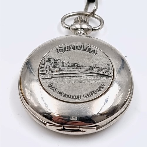 587 - A collection of assorted pocket watches including Mulling pewter, each with suspension chain. Total ... 