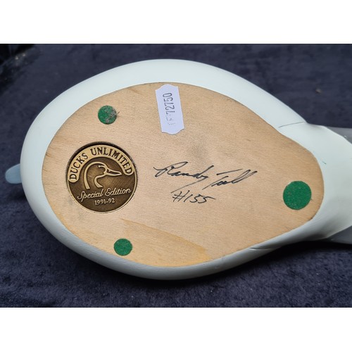 913 - A Ducks Unlimited Special Edition Medallion 1991-92 Wooden Decoy signed by Randy Tull.