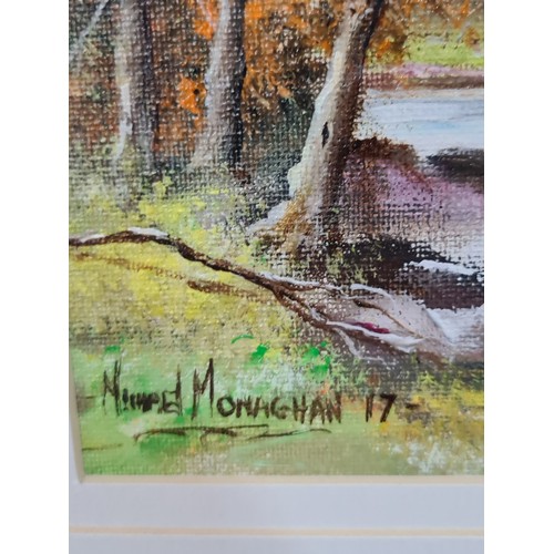 960 - Star Lot: An original 'Michael Monaghan' oil on board painting titled 'Powerscourt Gardens, Co.Wickl... 