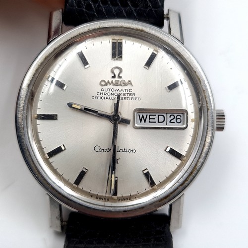 581 - Star Lot : A Vintage Omega Automatic, Chronometer Constellation silver faced patterned dial wristwat... 