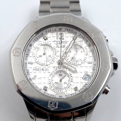 1170 - A fab gents Tresor Paris Precision Chronograph Diamond wrist watch. 021179.