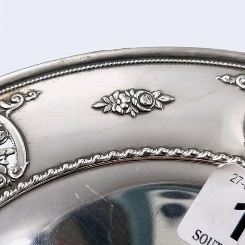 1206 - A Wallace Rose sterling silver compote, filled. Circa. 1930's.