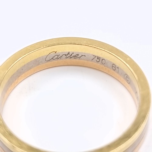 28 - Super Star Lot : A designer Gents  'Cartier' 18ct Gold, tri-colour marked 750 and gold tested by us,... 