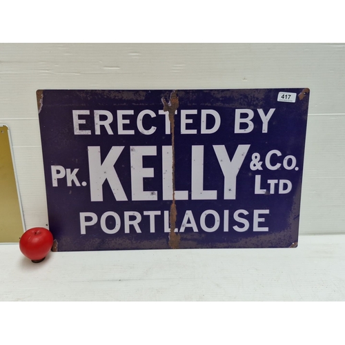 A metal sign, 