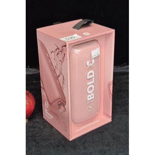M wireless speaker, IPX7 waterproof, 15 hours playtime, deep bass, double fun mode, in original pink packaging. RRP €79.99
These items are brand new from an Irish retailer and the prices were taken from the box or their website.
