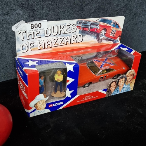 800 - A brilliant collectible in box Corgi, Dukes Of Hazzard Dodge Charger along with two hand painted whi... 