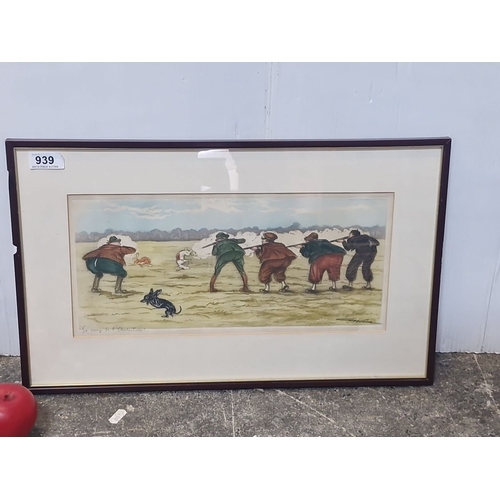 939 - A hand signed etching titled 'Le coup de l'Aventure!'. Features an hunting scene. Titled and signed ... 
