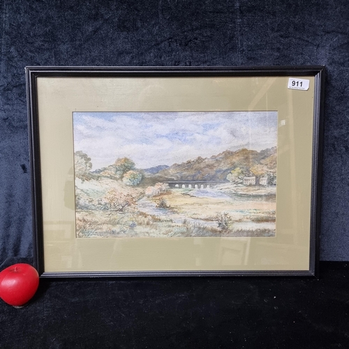911 - Star Lot: An original watercolour on paper painting. Features the Essex Bridge. Rendered in a soft c... 