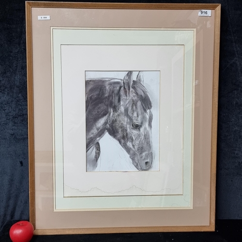 916 - Star Lot: 'Lia Laimbock (b.1965)' A large original  'Lia Laimbock (b.1965)' charcoal and pencil on p... 