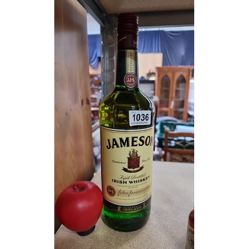 Jameson Irish Whiskey, triple distilled, product of Ireland, 1L bottle.
