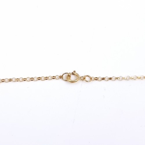 523 - Star Lot: A nine carat gold pearl pendant cross and chain. Length 46cm. Weight 1.168 grams. Boxed. T... 