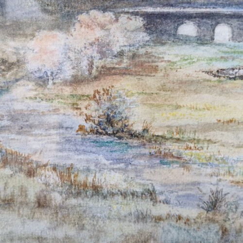 911 - Star Lot: An original watercolour on paper painting. Features the Essex Bridge. Rendered in a soft c... 