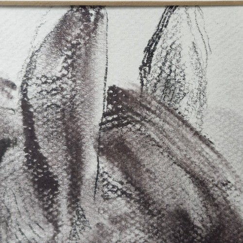 916 - Star Lot: 'Lia Laimbock (b.1965)' A large original  'Lia Laimbock (b.1965)' charcoal and pencil on p... 