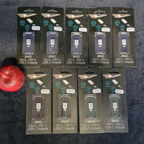134 - Nine JIVo Micro USB to USB-C Adapters, new in packaging.
These items are brand new from an Irish ret... 
