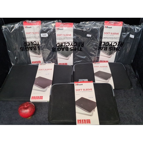 140 - Six Trust Soft Sleeves, three for 13.3