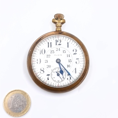 147 - An usual Elgin pocket watch 21 jewel with rare 24 hour dial. Watch no. 699347 Veritas Elgin Ill U.S.... 
