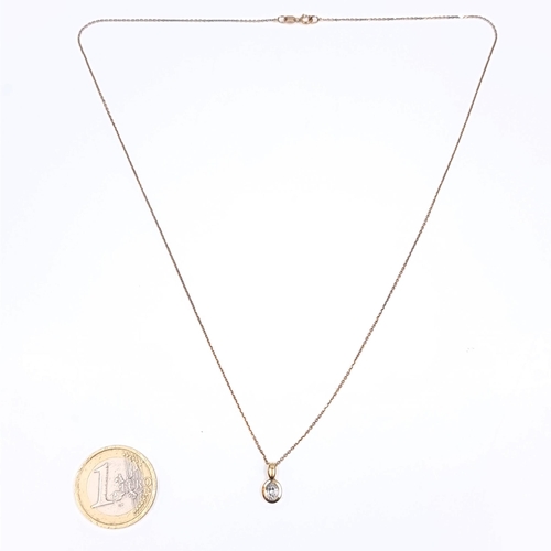155 - Star Lot: A pretty nine carat gold 375 gemstone pendant and chain. Length 44cm. Weight 1.71 grams. B... 