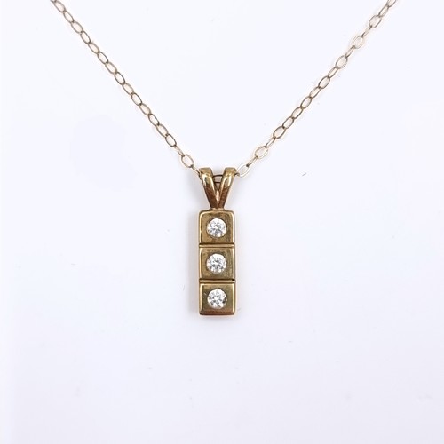 164 - Star Lot: A nine carat gold gemstone pendant and chain. Length 50cm. Weight 1.34 grams.