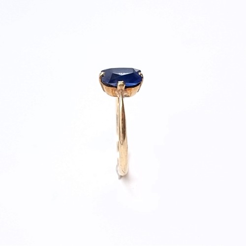 172 - Star Lot: A stunning blue sapphire ring set in nine carat gold. ring size N. Weight 2.08 grams. Gorg... 