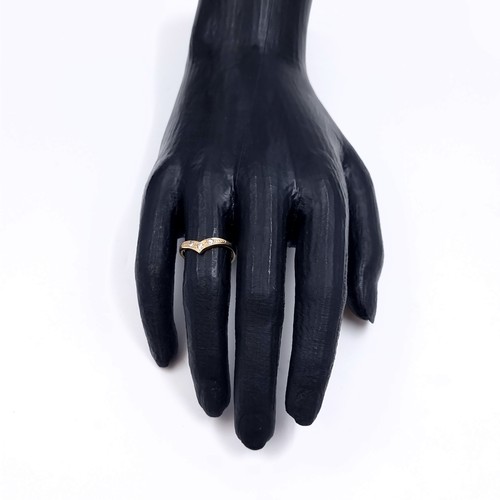 179 - Star Lot: A nine carat gold gemstone wishbone ring. Size O. Weight 1.65. No hallmarks, has been acid... 