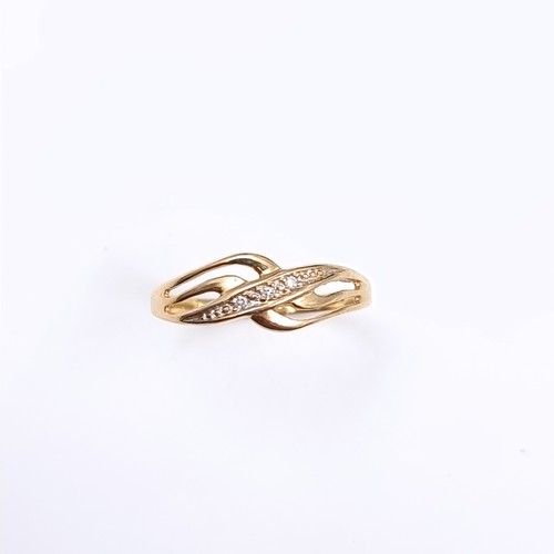 180 - Star Lot: A beautiful diamond ring set in nine carat gold 375. Size O1/2. Weight 1.20 grams.