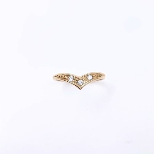 179 - Star Lot: A nine carat gold gemstone wishbone ring. Size O. Weight 1.65. No hallmarks, has been acid... 
