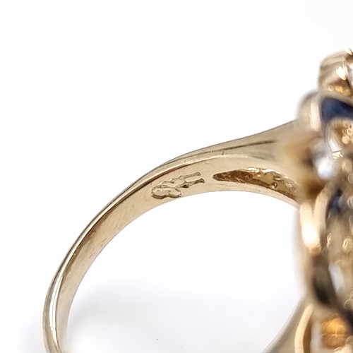 45 - A stunning vintage French large cocktail gemstone and enamel  statement ring. Housed in a 'Maty' Fre... 