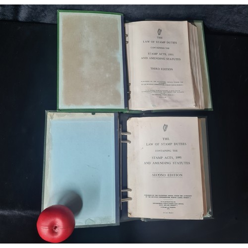 886 - Two fascinating Irish volumes of 'The Law Of Stamp Duties' containing the stamp acts, 1891 and amend... 