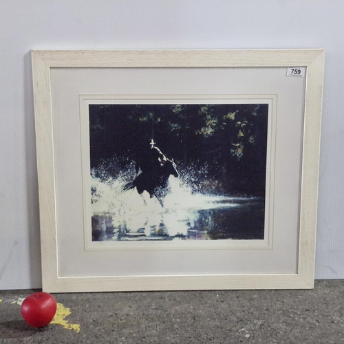 759 - A quality limited edition (2/250) giclee print of an atmospheric oil painting titled 'The Horseman'.... 