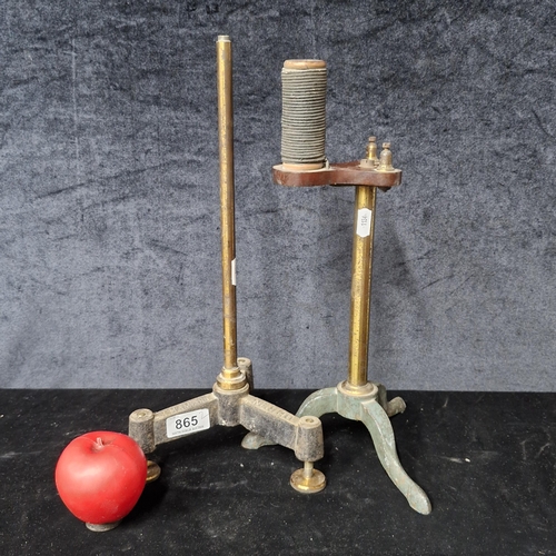 865 - Two antique scientific instruments including a P. Harris Ltd Dublin stand along with one other scien... 
