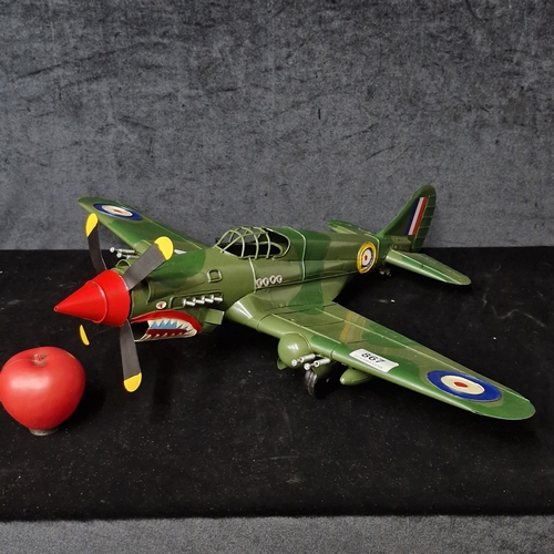 867 - A fantastic large and greatly detailed metal model of a P40 Spitfire Fighter yet.