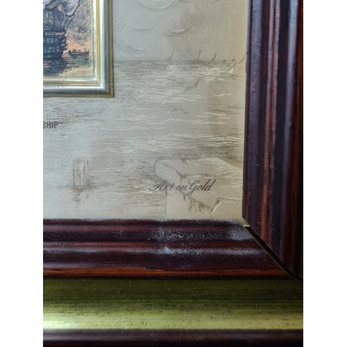 851 - Star Lot: A wonderful pair of 'Alice et Ernandez' handmade artistic silkscreen printing on gold back... 