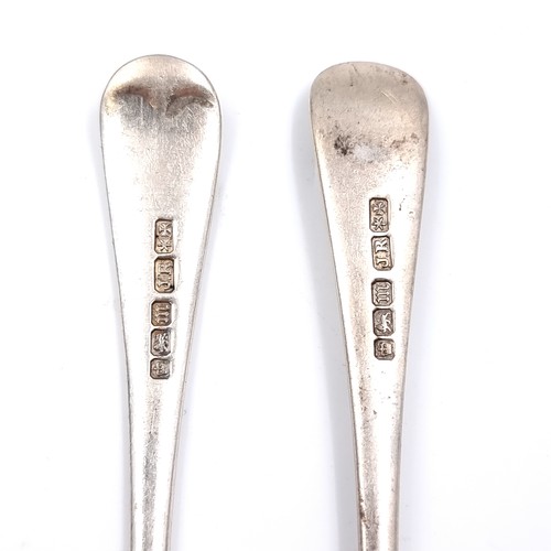 29 - A sterling silver spoon and fork set with bright cut finials. Hallmarked Sheffield, 1904 made by Joh... 