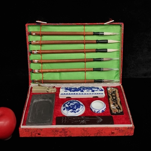 A wonderful authentic Chinese calligraphy set including six brushes ...