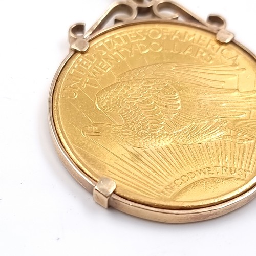 26 - Super Star Lot: A fantastic 1925 United States of America Twenty Dollar gold coin mounted in a nine ... 