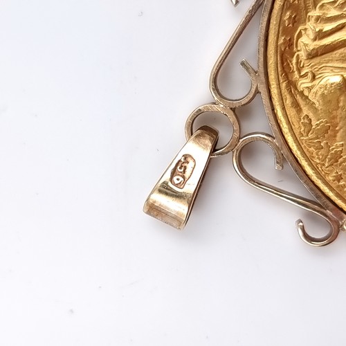 26 - Super Star Lot: A fantastic 1925 United States of America Twenty Dollar gold coin mounted in a nine ... 