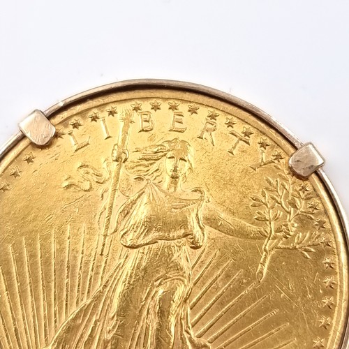 26 - Super Star Lot: A fantastic 1925 United States of America Twenty Dollar gold coin mounted in a nine ... 
