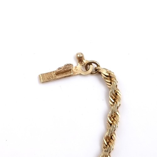 35 - Star Lot: A nice 14 carat gold necklace. Length of chain 76cm. Weight 13.91 grams. Link needs attent... 