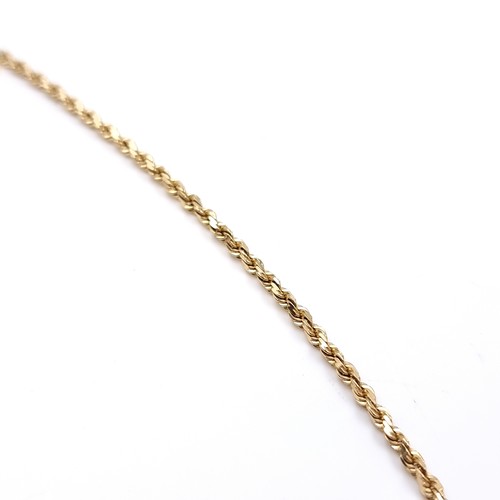 35 - Star Lot: A nice 14 carat gold necklace. Length of chain 76cm. Weight 13.91 grams. Link needs attent... 