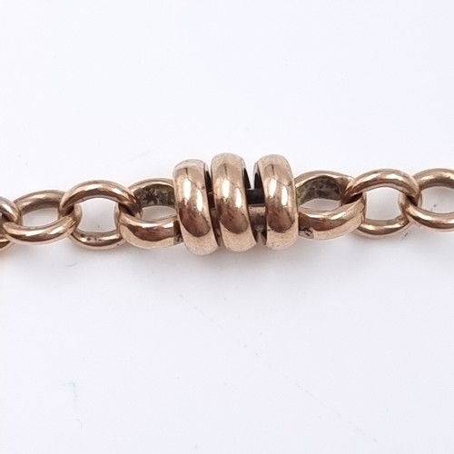 34 - Star Lot: A heavy nine carat gold 375 rose gold bracelet. Weight 13.72 grams.

There is an excellent... 