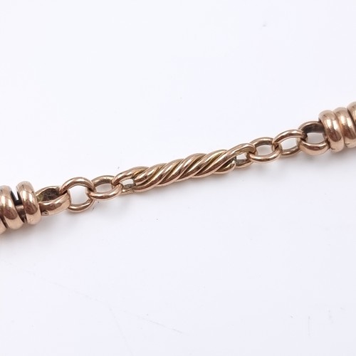 34 - Star Lot: A heavy nine carat gold 375 rose gold bracelet. Weight 13.72 grams.

There is an excellent... 